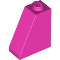 Lego kostka (kostička) 2x1x2 sklon (šikmá) 65°, tmavě růžová (6062343)